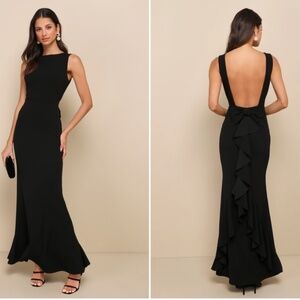 Lulu's Elegant Black Evening Gown